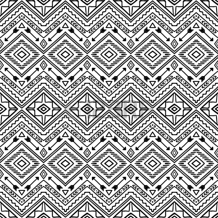 450x450 Seamless Boho Pattern. Tribal Aztec Stylized Ornament
