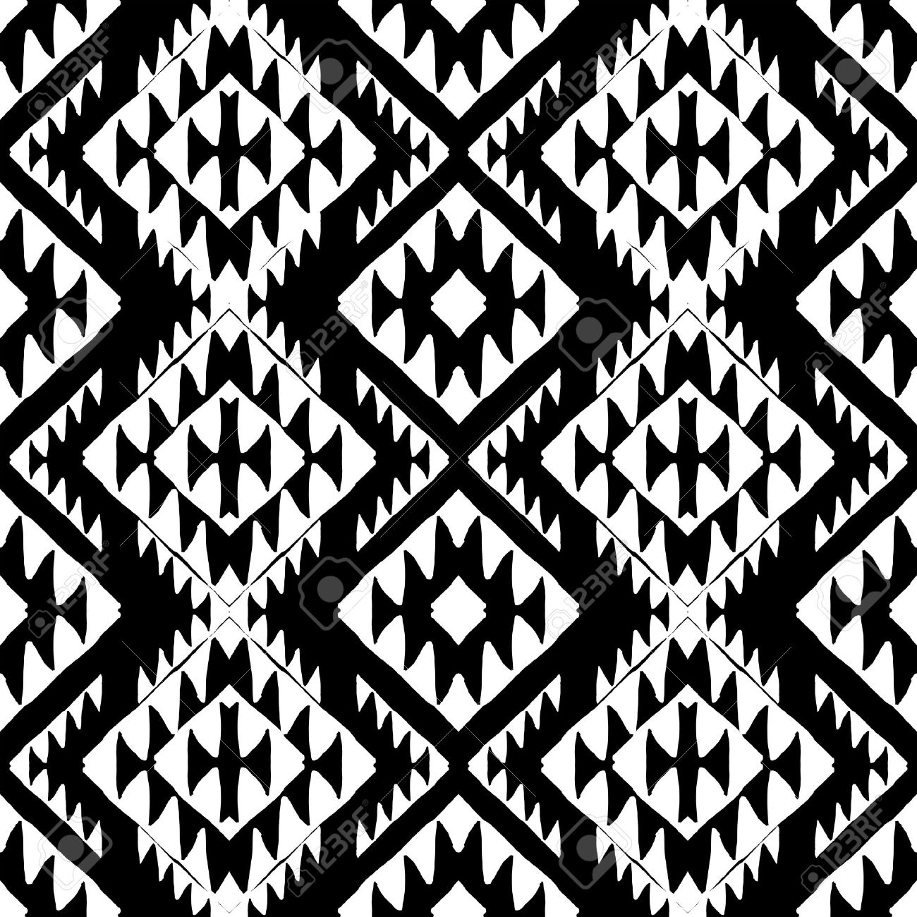 1300x1300 Vector Seamless Ethnic Pattern With Americandian Motifs