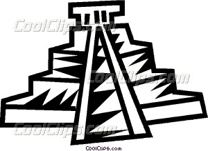 300x219 Aztec Pyramid Vector Clip Art