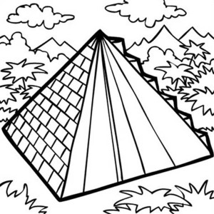 300x300 Drawing Three Great Pyramid Coloring Page Coloring Sky