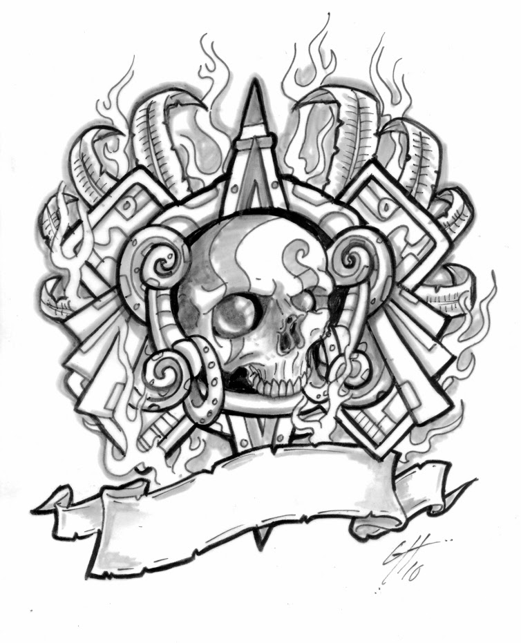 754x931 Collection Of Fighter Aztec With Eagle Tattoo Design