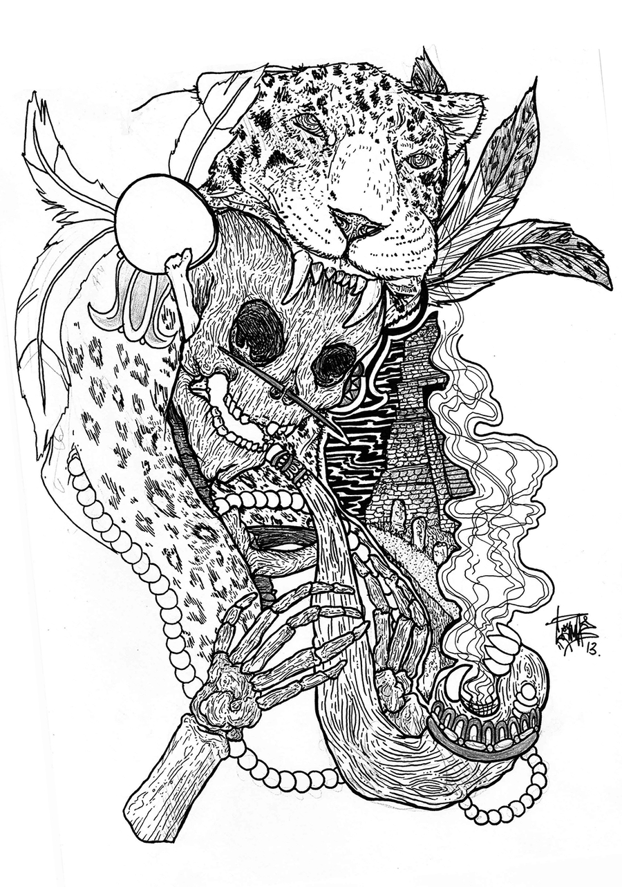 900x1283 Aztec Skull Drawings Drawing Aztec Skulls.