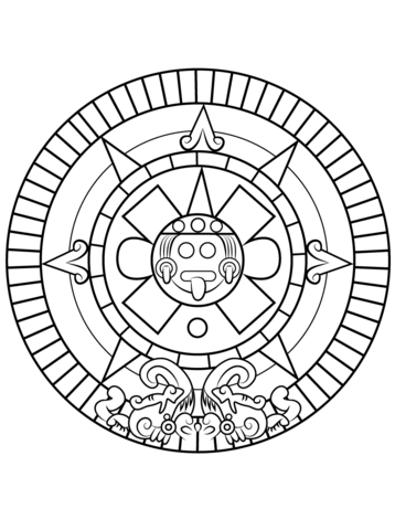 358x480 Aztec Sun Stone Coloring Page Free Printable Coloring Pages
