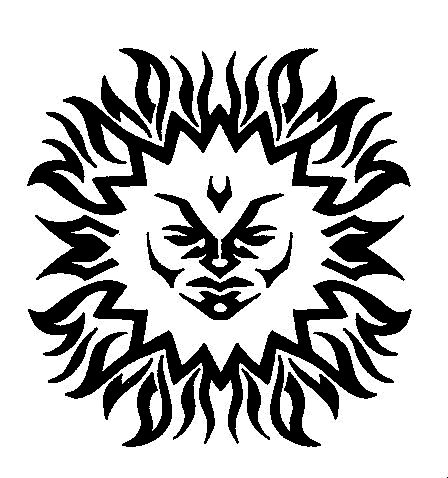 448x478 Tribal Aztec Sun Tattoo Design