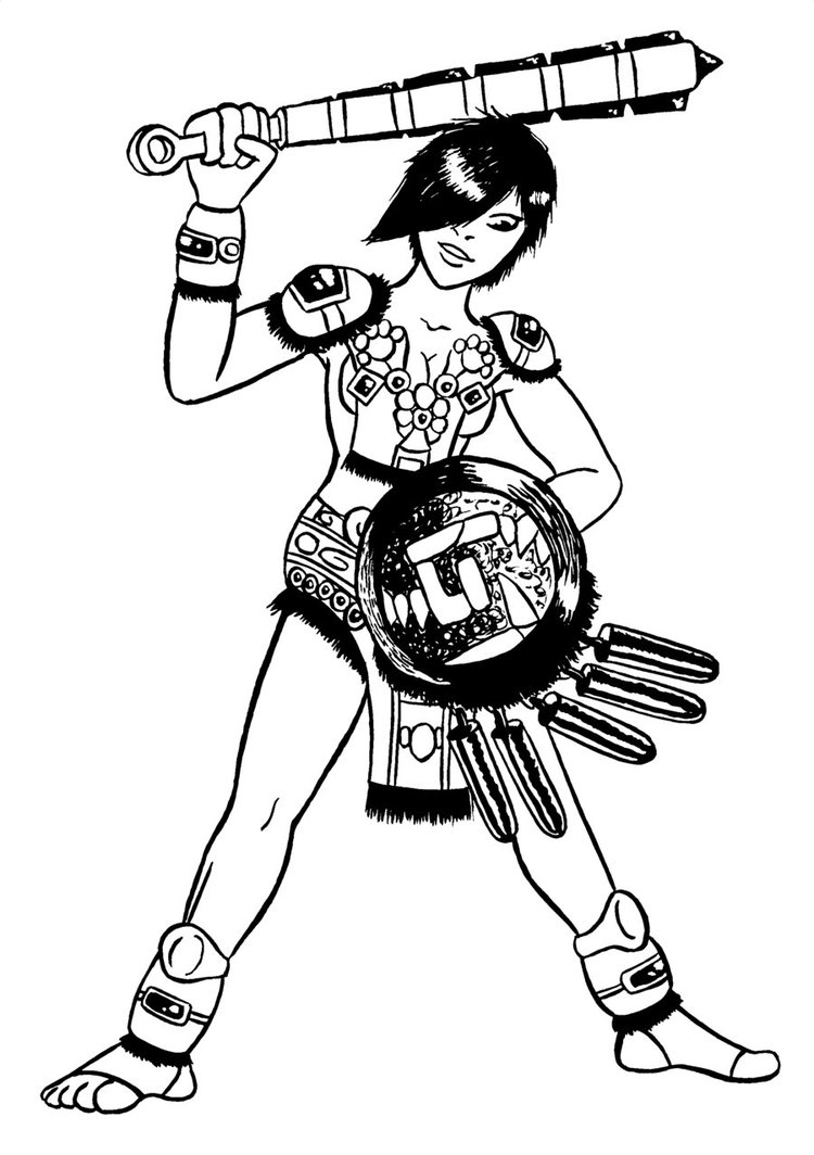 750x1064 Aztec Warrior Woman By Squible