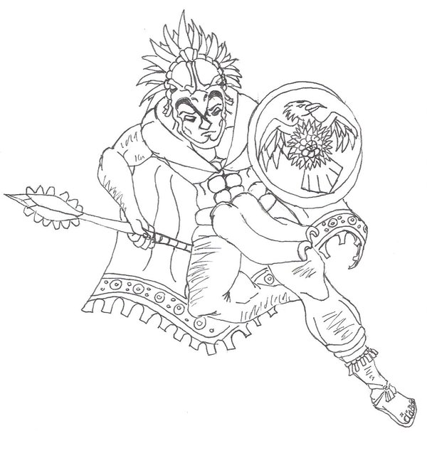 600x637 Aztec Warrior By Destinydrako