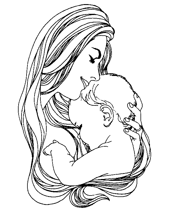 576x720 Mother Amp Child Clipart