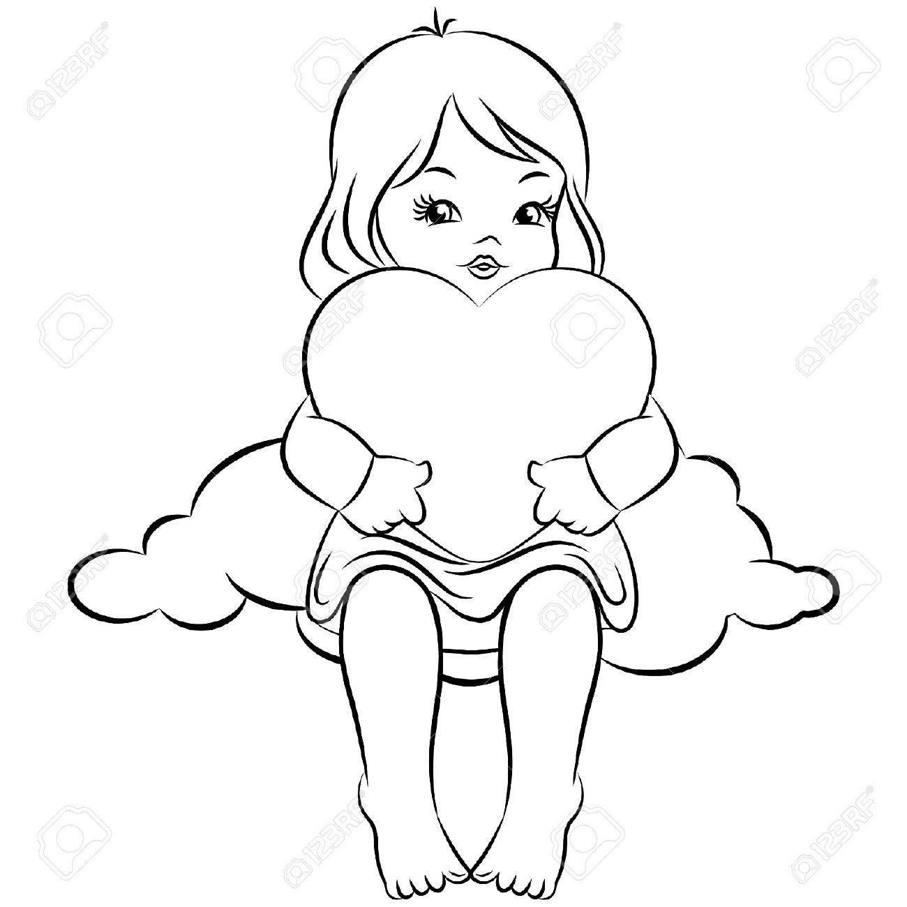 1300x1300 Beautiful Baby Angel. Vector Royalty Free Cliparts, Vectors,