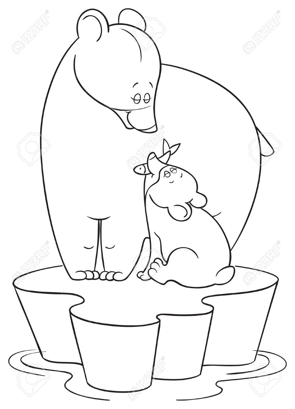 937x1300 The Baby Bear End Bear Mom In Sketch Style Royalty Free Cliparts