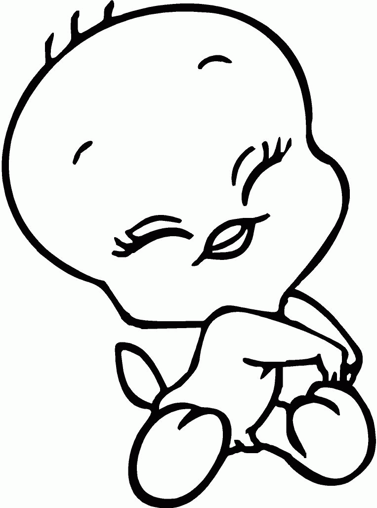 763x1028 Tweety Bird Clipart Black And White