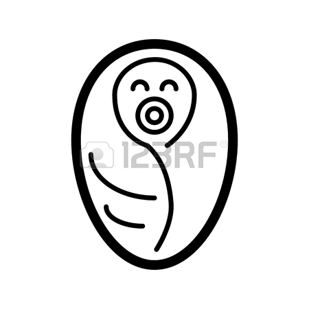 450x450 Newborn Wrapped In Baby Blanket Icons Set Flat Royalty Free