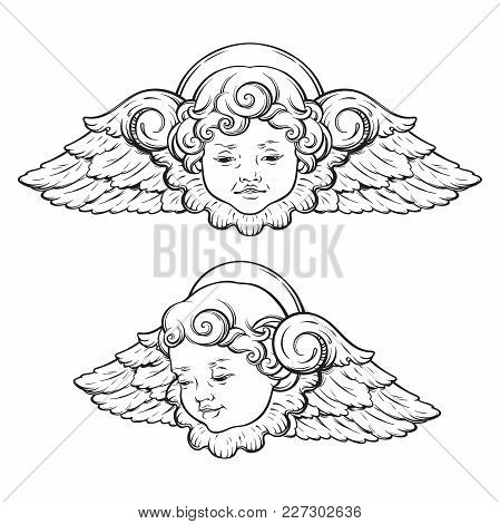 449x470 Cherub Cute Winged Curly Smiling Vector Amp Photo Bigstock