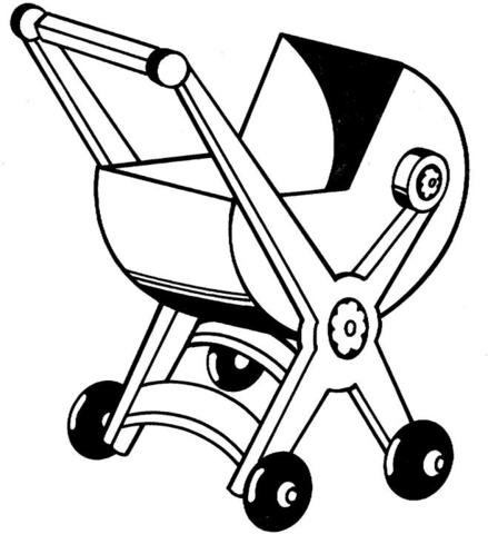 439x480 Baby Carriage Kindergarten Coloring Page Free Printable Coloring