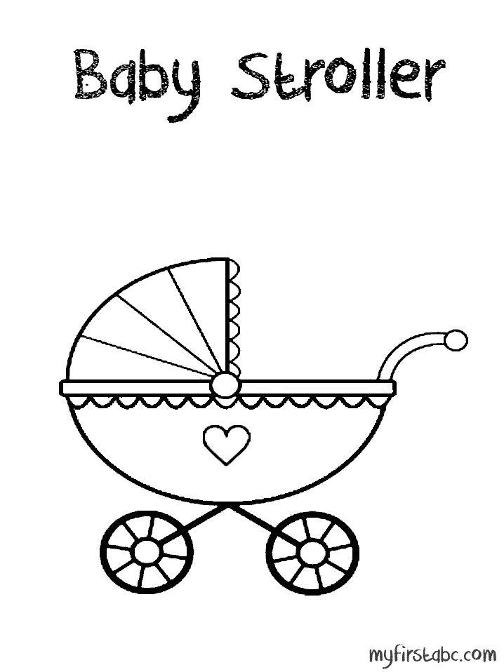 718x958 Baby Carriage Coloring Pages