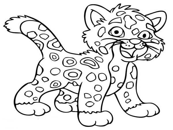 600x450 Little Baby Cheetah Coloring Page