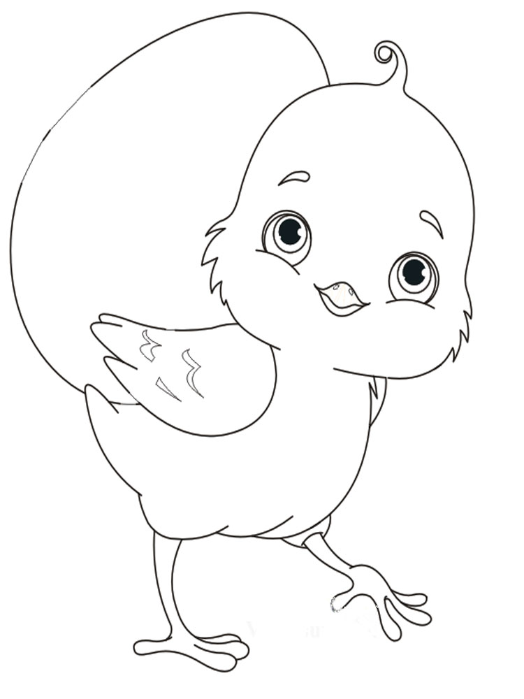 750x1000 Baby Chick Coloring Pages. Download And Print Baby Chick Coloring