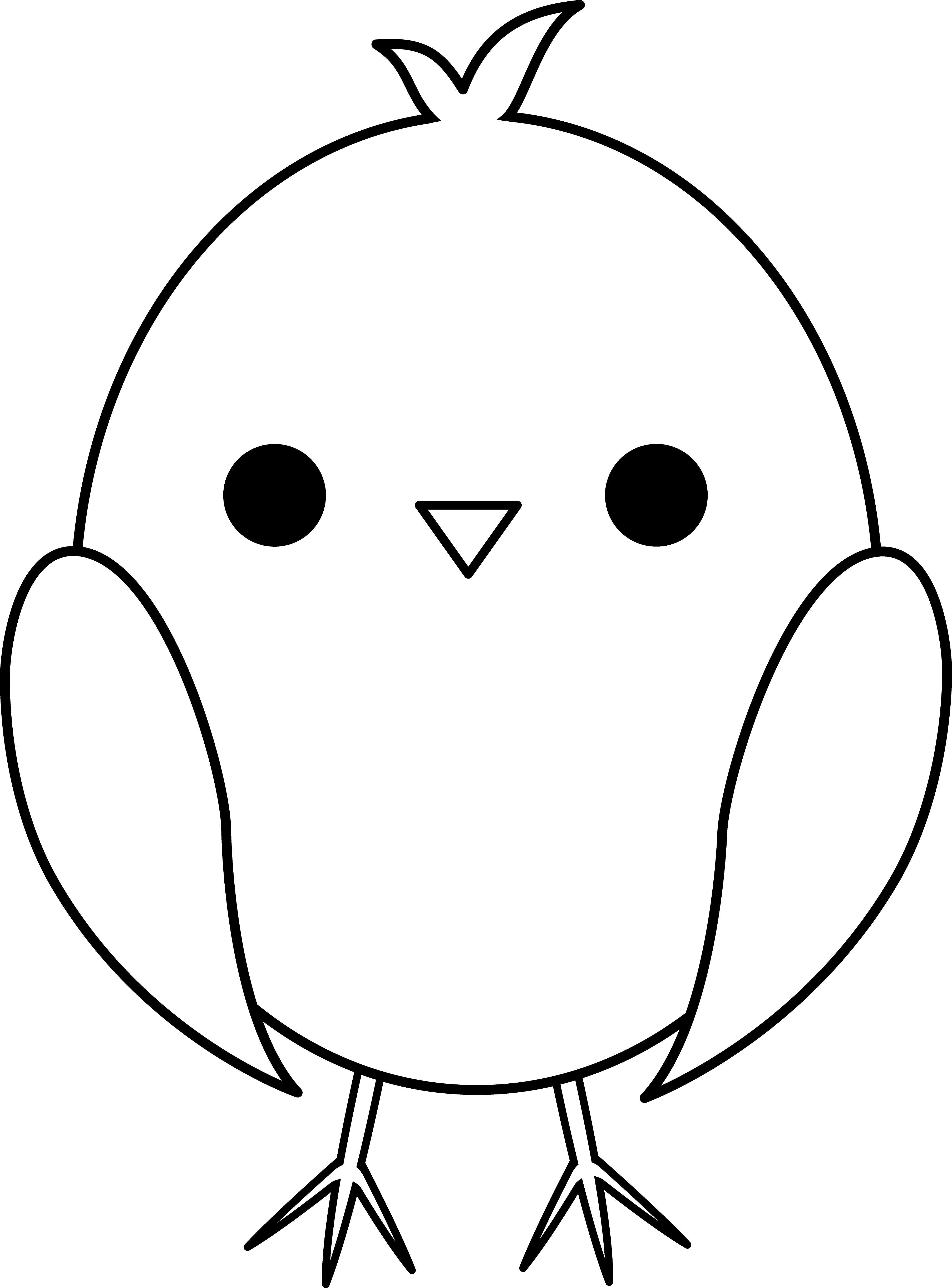 3615x4891 Cute Colorable Baby Chick