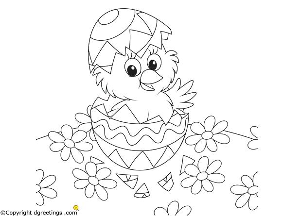582x445 Easter Chicks Coloring Pages Also Coloring Egg Free Printable