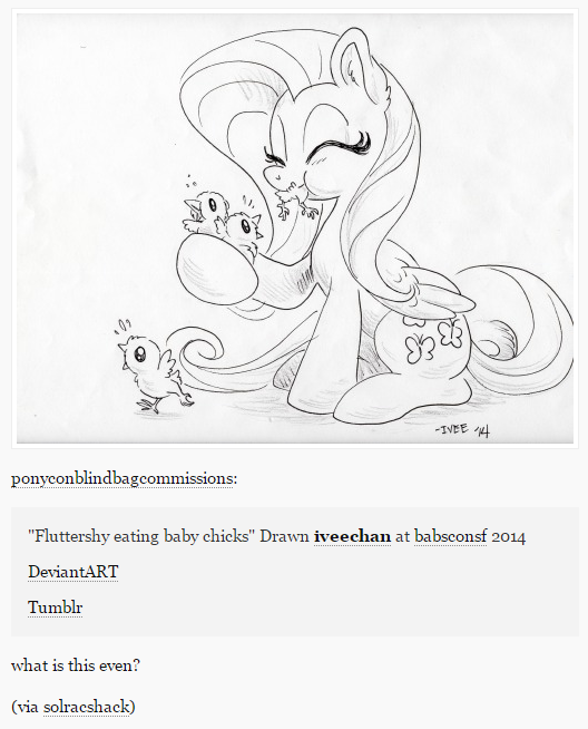 528x654 Fluttershy Eating Baby Chicks My Little Pony Friendship Is