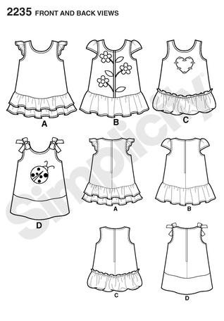 318x456 Simplicity 2235 Babies' Dresses