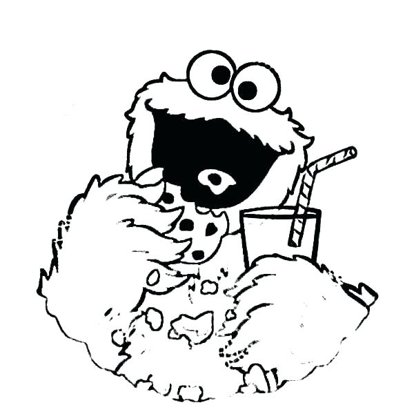 600x600 Top Cookie Monster Coloring Pages Online Sheet Baby Drink Soda