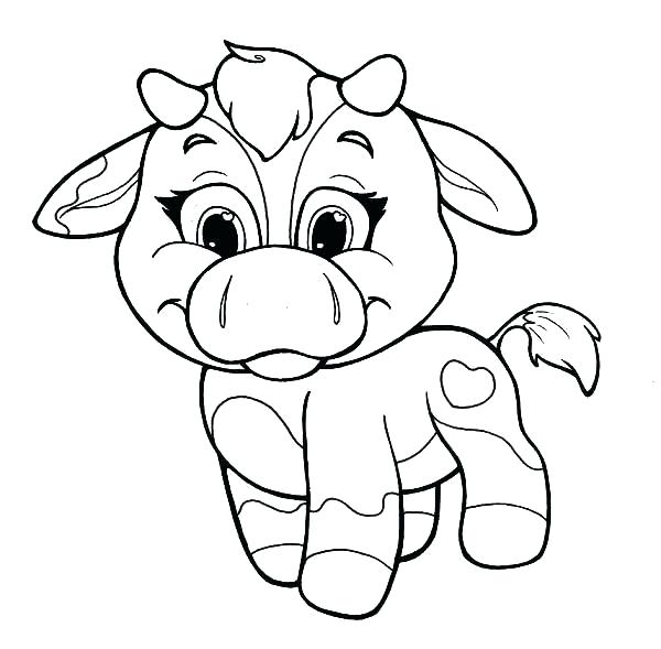 600x589 Coloring Pages Cow Cows Coloring Pages Baby Cow Coloring Pages