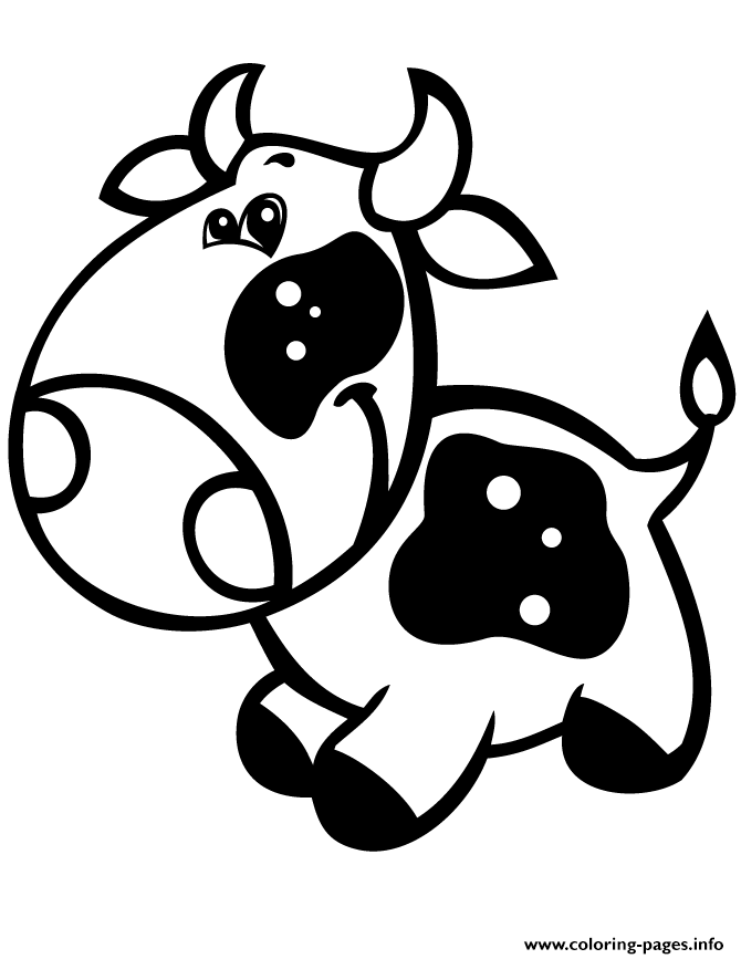 670x867 Print Super Cute Baby Cow Easy Coloring Pages Cute Coloring