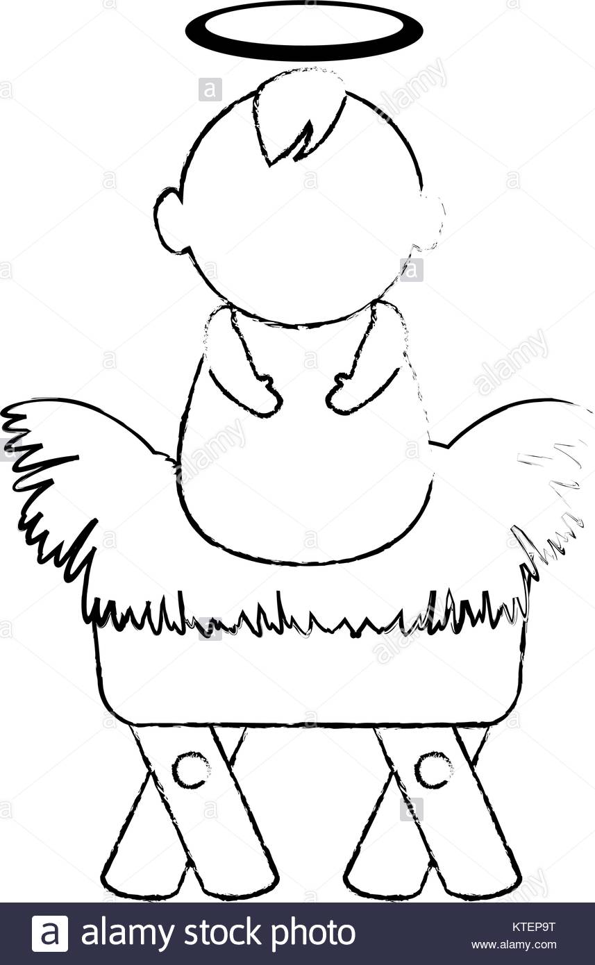 857x1390 Cute Jesus Baby In Cradle Vector Illustration Design Stock Vector