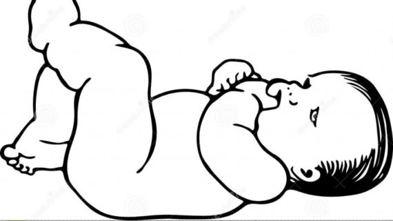 570x320 Simple Baby Drawing Clipart Happy Black And White Crawling Ba