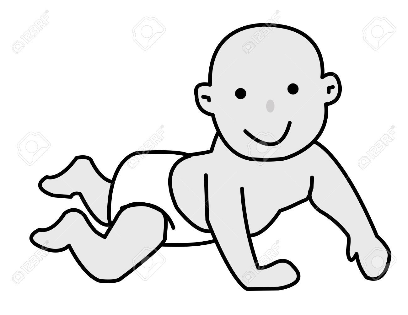 1300x1004 Baby In Diaper Crawling Royalty Free Cliparts, Vectors, And Stock