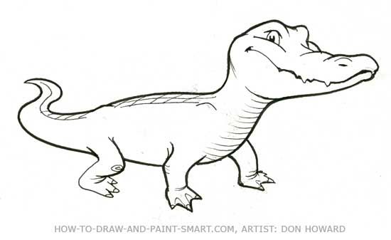 550x337 How To Draw Alligator Step 6 Drawing Alligators