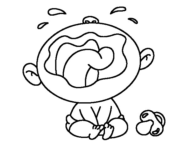 600x470 Baby Crying Coloring Page