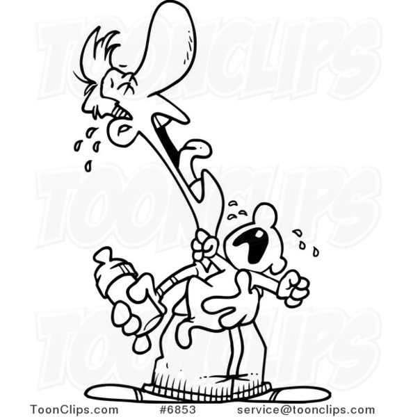 581x600 Cartoon Blacknd White Line Drawing Of Fathernd Baby Crying