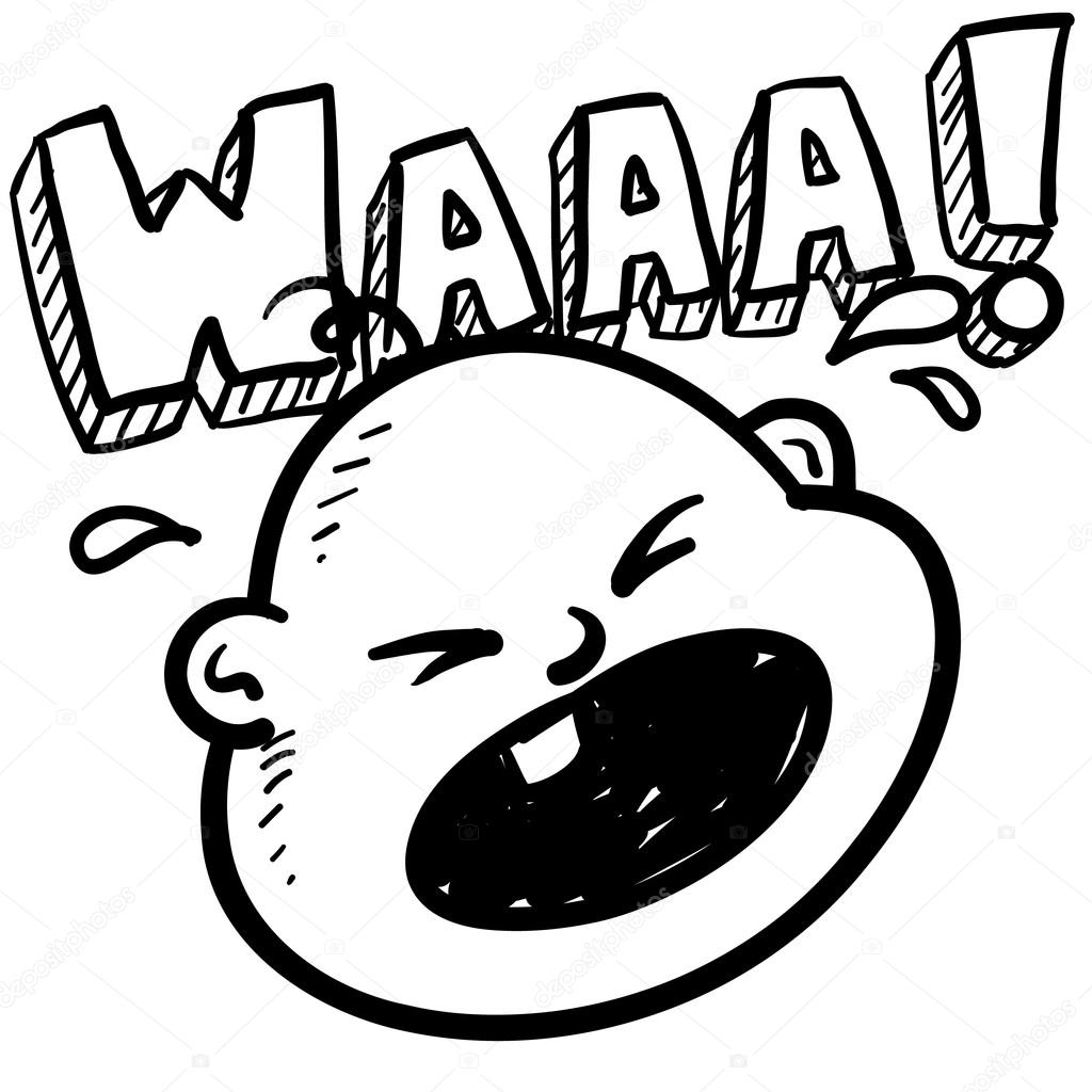 1024x1024 Crying Baby Sketch Stock Vector Lhfgraphics