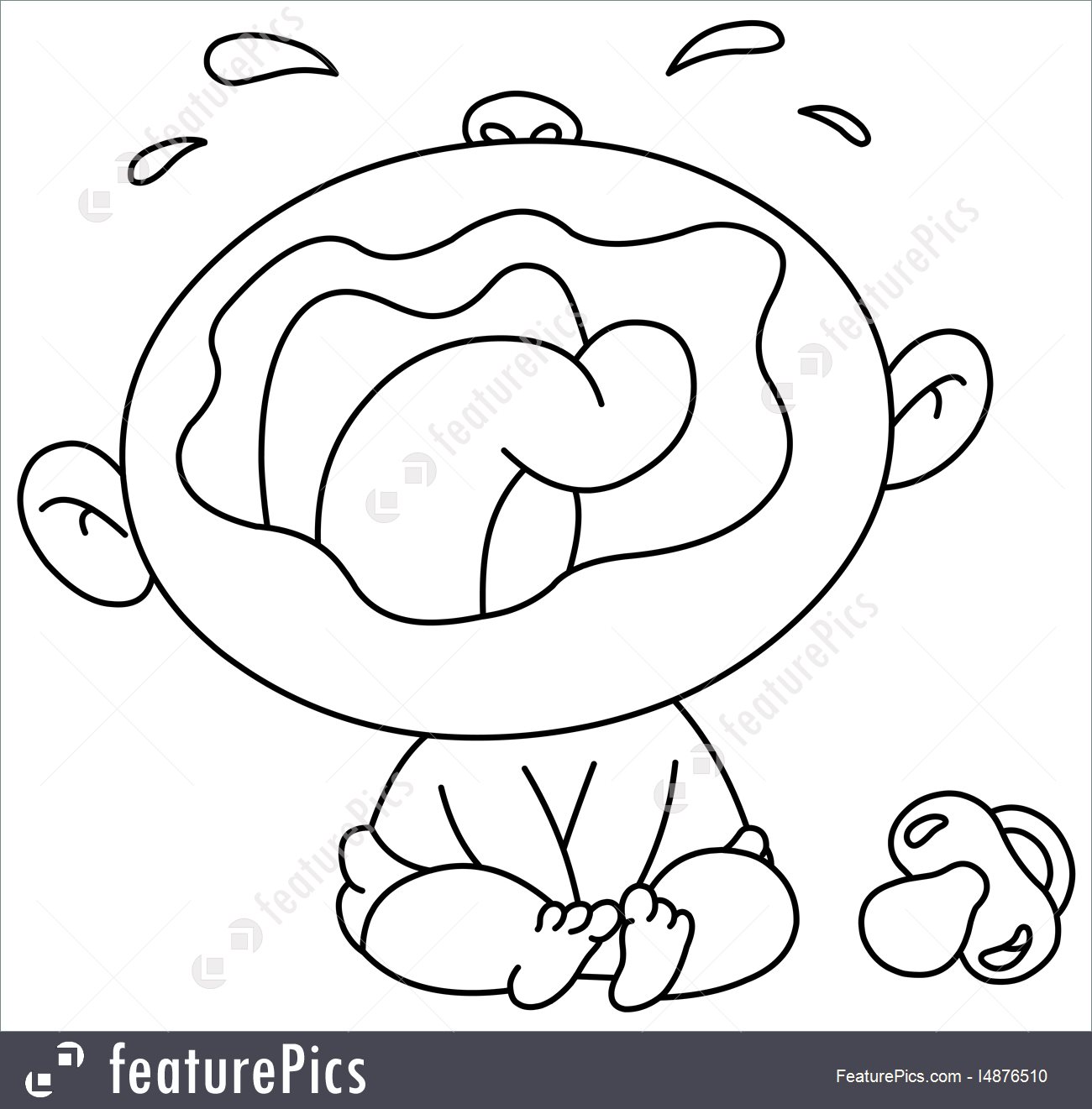 1300x1321 Outlined Crying Baby Illustration