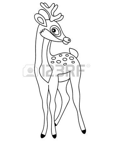 360x450 Vector Cute Forest Deer. Vector Baby Deer. Deer Vector