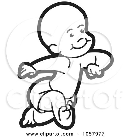 450x470 Royalty Free Vector Clip Art Illustration Of An Outlined Baby
