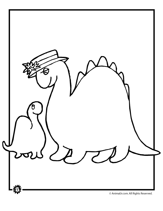 680x880 Mom And Baby Dinosaurs Coloring Page Animal Jr.