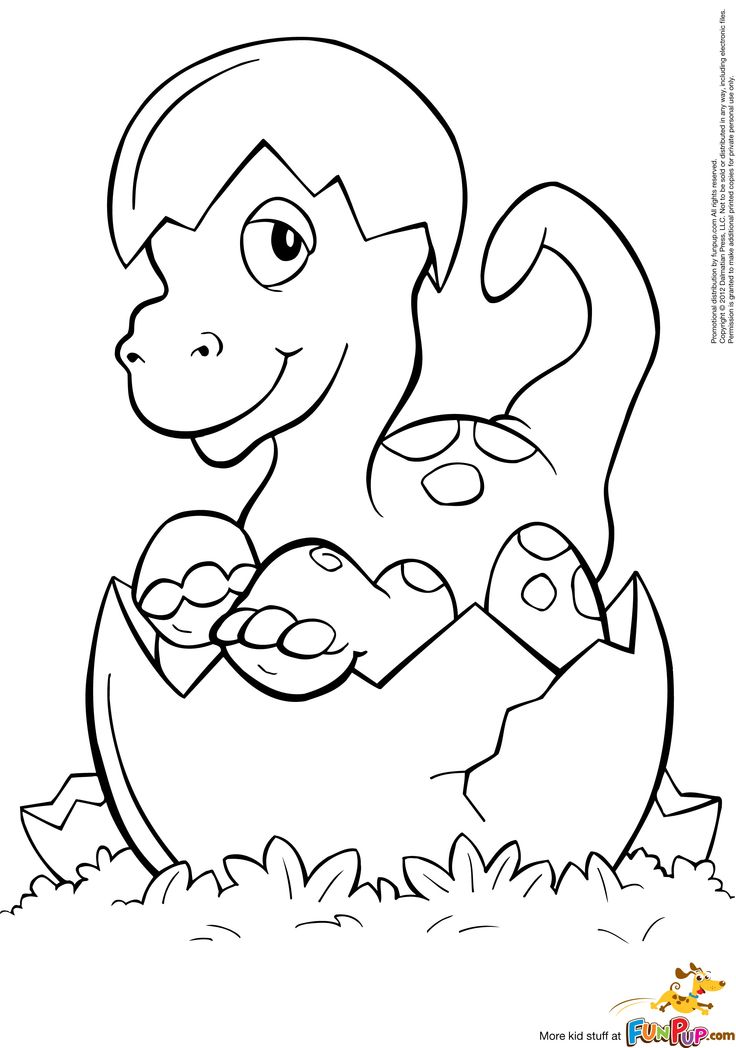 736x1048 Baby Dinosaur Hatching From An Egg Coloring Pages Printable
