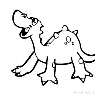 320x320 Easy Drawing Dinosaur Kids Coloring Page Cute