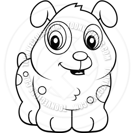 460x460 Baby Dog (Black And White Line Art) By Cory Thoman Toon Vectors