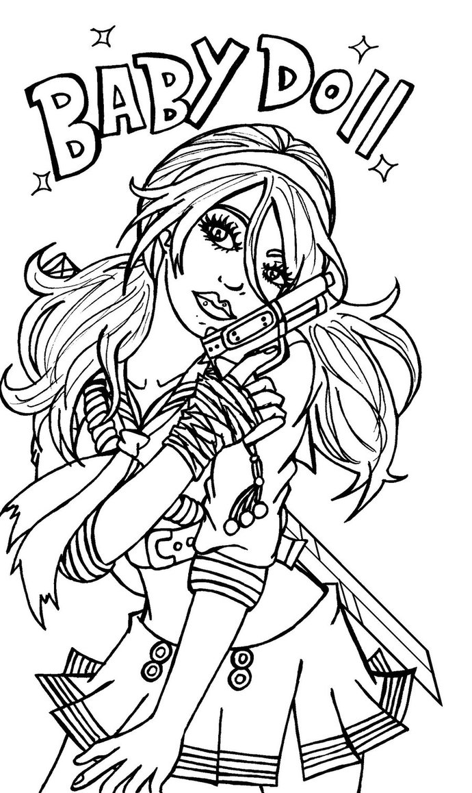 690x1158 Baby Doll Line Drawing By Manga Kachazchan