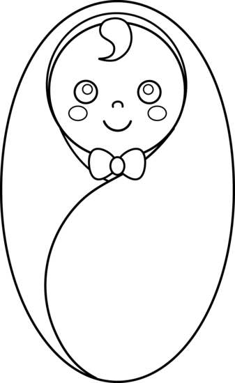 337x550 Swaddled Baby Line Art