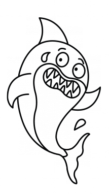 215x382 How To Draw A Baby Shark, Easy Step By Step Drawing Tutorial