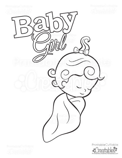 425x550 Baby Girl Free Printable Coloring Page