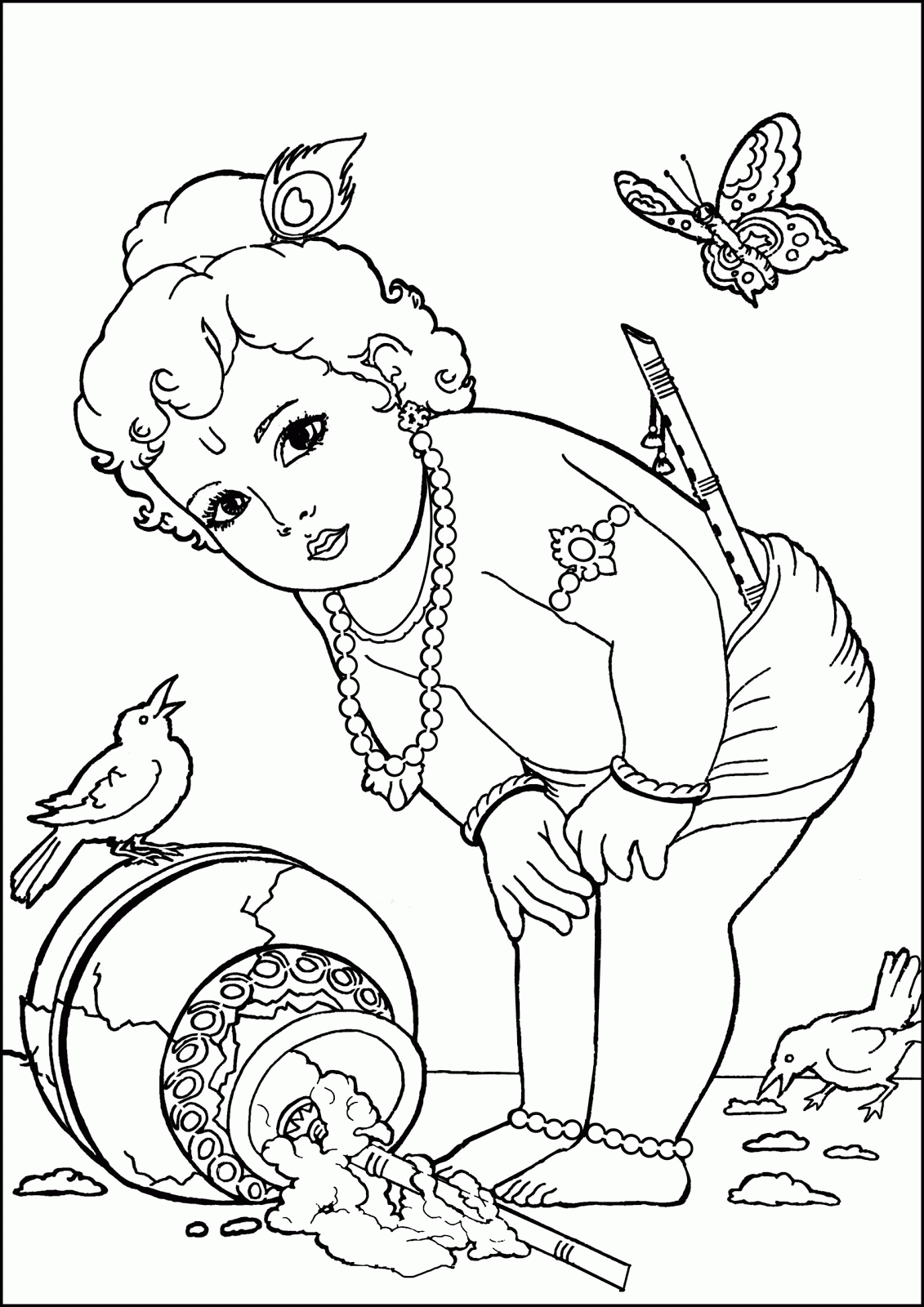 1131x1600 Pictures Cartoon Baby Krishna Drawings,