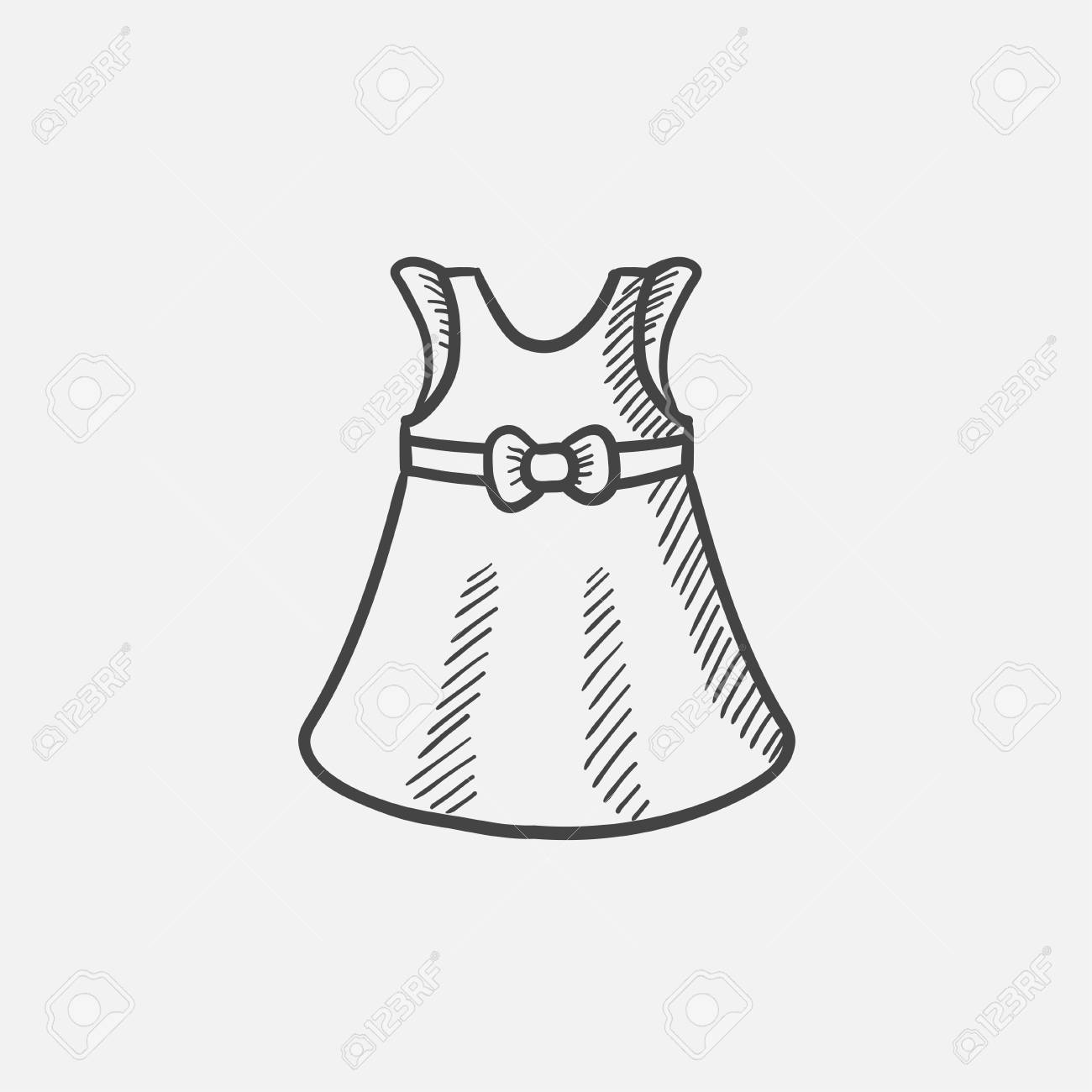 1300x1300 Baby Dress Sketch Icon For Web, Mobile And Infographics. Hand