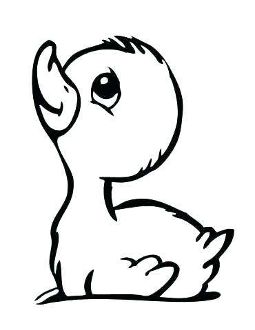 370x480 Baby Duck Coloring Page