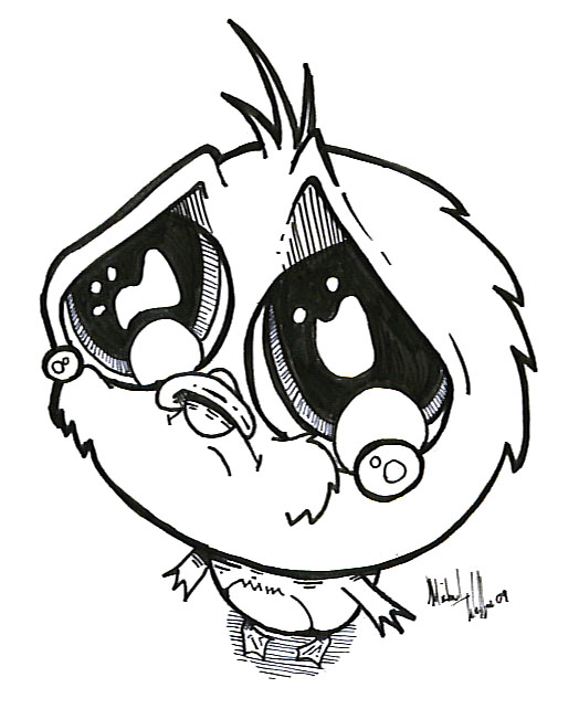 524x642 Sad Baby Duck By Meekur