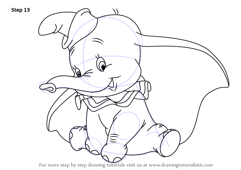 842x596 Learn How To Draw Dumbo Elephant From Dumbo (Dumbo) Step By Step